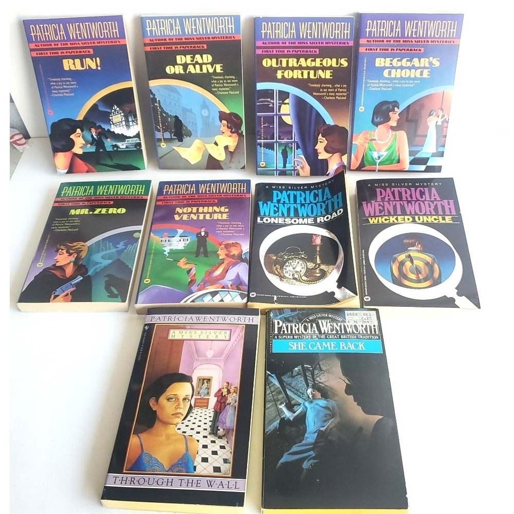 Lot of 10 Vintage Warner Bros Patricia Wentworth Mystery Novels PB 1980's first